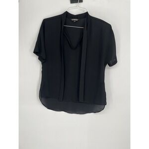 Express Black Bow Tie Short Sleeve Top Size S